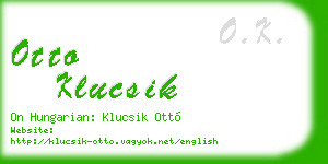 otto klucsik business card